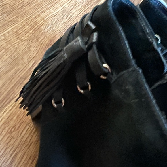 Nwob black booties fringe 6.5 dsw Marc fisher womens boots - Picture 8 of 9